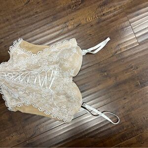 Elegant Lace Women Top in Cream
